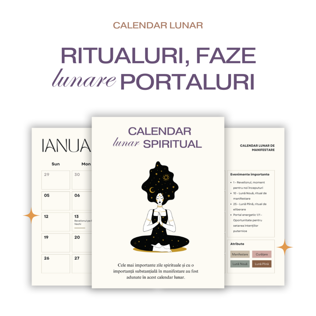 Calendar lunar spiritual 2025, manifestarea dorințelor, 2025 cel mai bun an, jurnal planificator